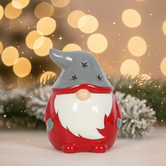 Red and Grey Gonk Tealight Holder