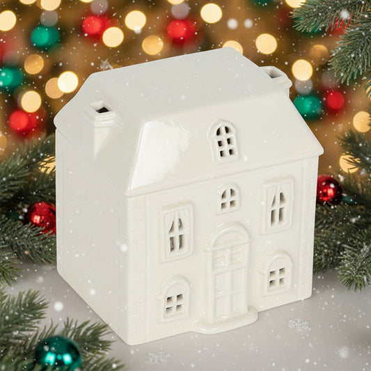 White Ceramic House Oil Burner